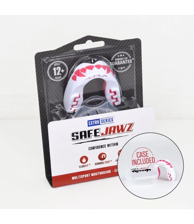 SAFEJAWZ® Extro Series Fangz Mundschutz Dracula Weiß Pink