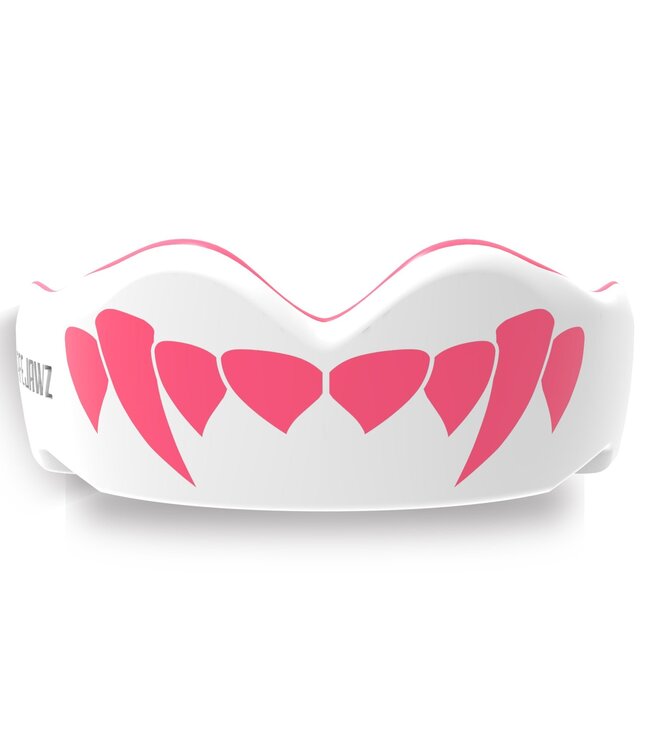 SAFEJAWZ® Extro Series Fangz Mundschutz Dracula Weiß Pink