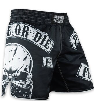 PRiDEorDiE PRIDEorDiE Fightshorts Fight Club Zwart Wit