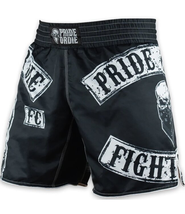 PRIDEorDiE Fightshorts Fight Club Zwart Wit
