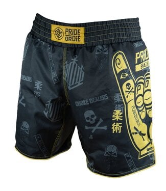 PRiDEorDiE PRiDEorDiE Fightshorts Hang Loose Black Yellow