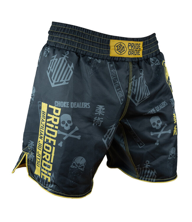 PRiDE or DiE Fightshorts Hang Loose Schwarz Gelb