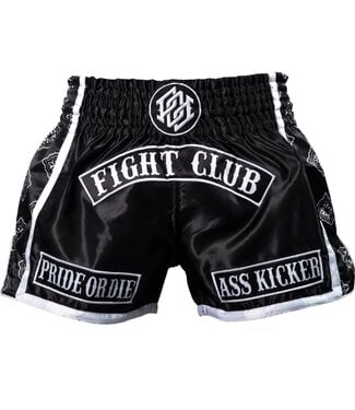 PRiDEorDiE PRiDEorDiE FIGHT CLUB Muay Thai Shorts Black White