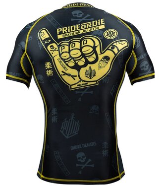 PRiDEorDiE PRiDEorDiE “HANG LOOSE” Rashguard Zwart Geel