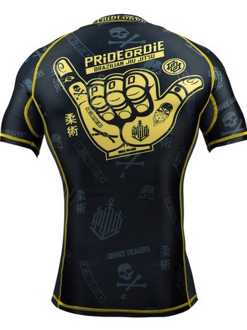 Pride or Die PRiDEorDiE “HANG LOOSE” Rashguard Zwart Geel