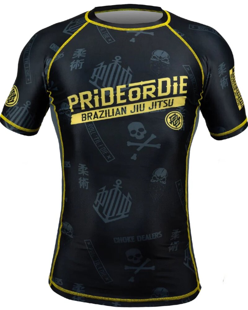 Pride or Die PRiDEorDiE "HANG LOOSE“ Rashguard Schwarz Gelb