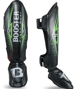 Booster Fightgear Booster Kickboxing Shinguards BK/GR War Black Green