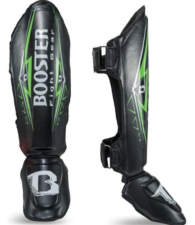 Booster Booster Kickboxing Shinguards BK/GR War Black Green