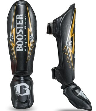 Booster Booster Kickboxing Shinguards BK/GR War Black Gold