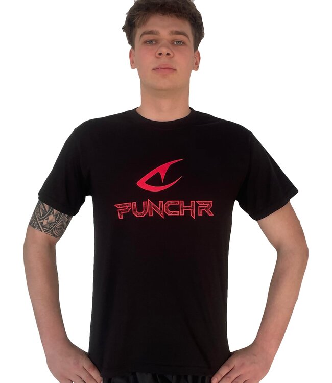 PunchR™ Logo's Sportswear T-Shirt Kids Katoen Zwart Rood