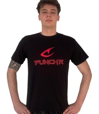 PunchR™  PunchR™ Logos Sportswear T-Shirt Baumwolle Schwarz Rot