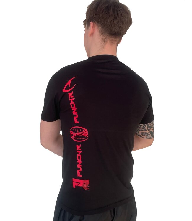 PunchR™ Logos Sportswear T-Shirt Baumwolle Schwarz Rot