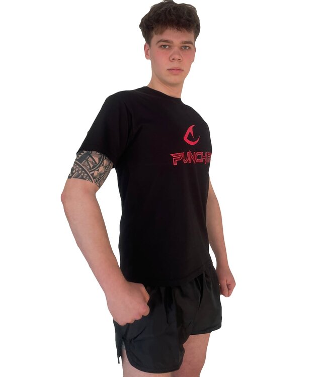 PunchR™ Logo's Sportswear T-Shirt Cotton Black Red