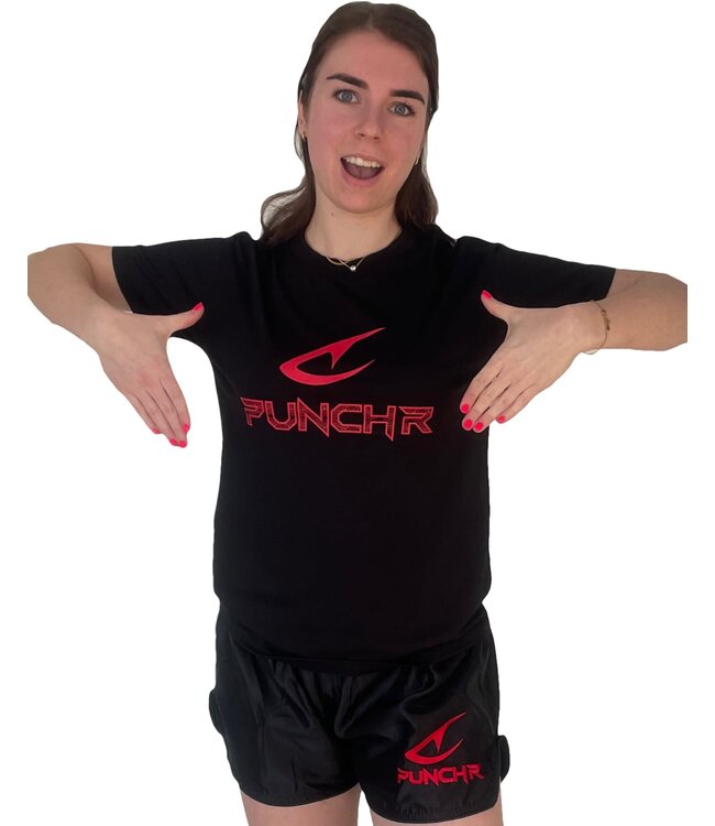 PunchR™ Logo's Sportswear T-Shirt Cotton Black Red