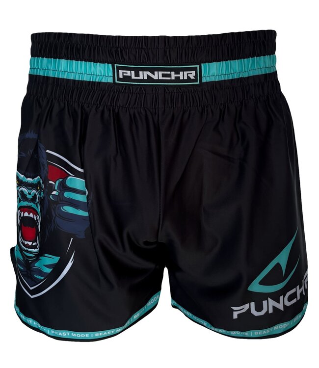 PunchR™  PunchR™ Beast Mode Muay Thai Fight Short Zwart Groen