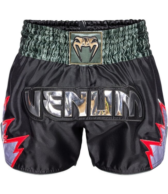 Venum Venum Inferno Muay Thai Kickboxing Shorts Deep Black Khaki