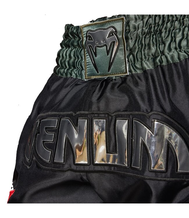 Venum Venum Inferno Muay Thai Kickboxing Shorts Deep Black Khaki
