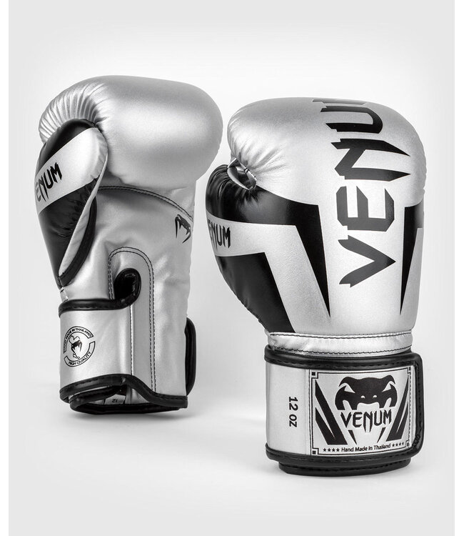 Venum Elite Boxhandschuhe Mikrofaser Silber Schwarz
