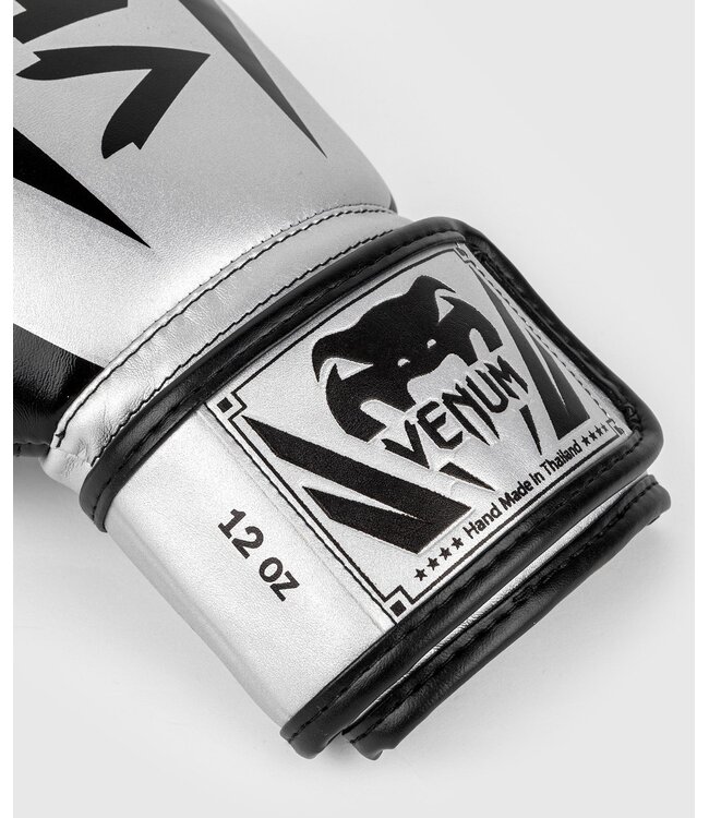 Venum Elite Boxing Gloves Microfiber Silver Black