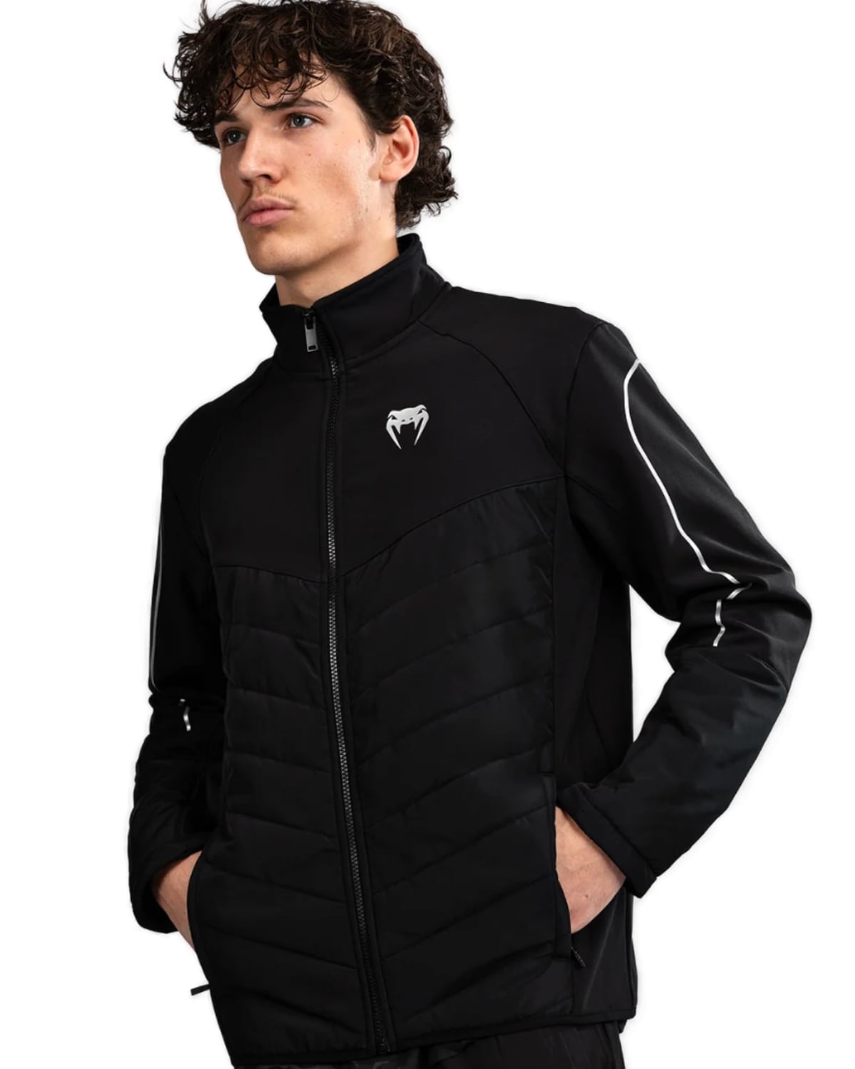 Venum Paddock Softshell Jacket Black White - Fightwear Shop - Europe