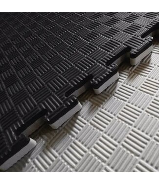 Martial Arts Puzzle Mat 100 x 100 cm · 4 cm · Black/Gray · 5-Line Pattern