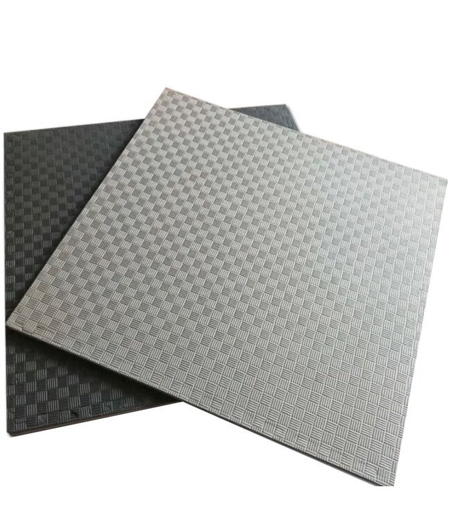 Vechtsport Puzzelmat 100x100 cm · 2 cm · Zwart/Grijs · 5‑Lijnen Patroon
