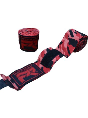 PunchR™  PunchR™ Boksbandages Hand Wraps TreX Camo 400 cm Rood