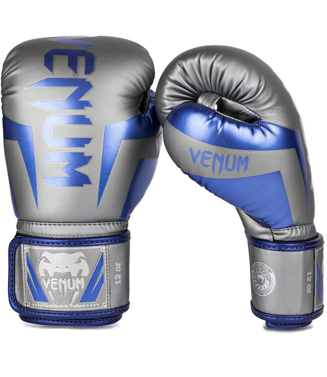 Venum Elite Boxing Gloves Special Edition Grey Blue