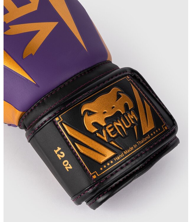 Venum Elite Boxing Gloves Special Edition Dark Purple Gold