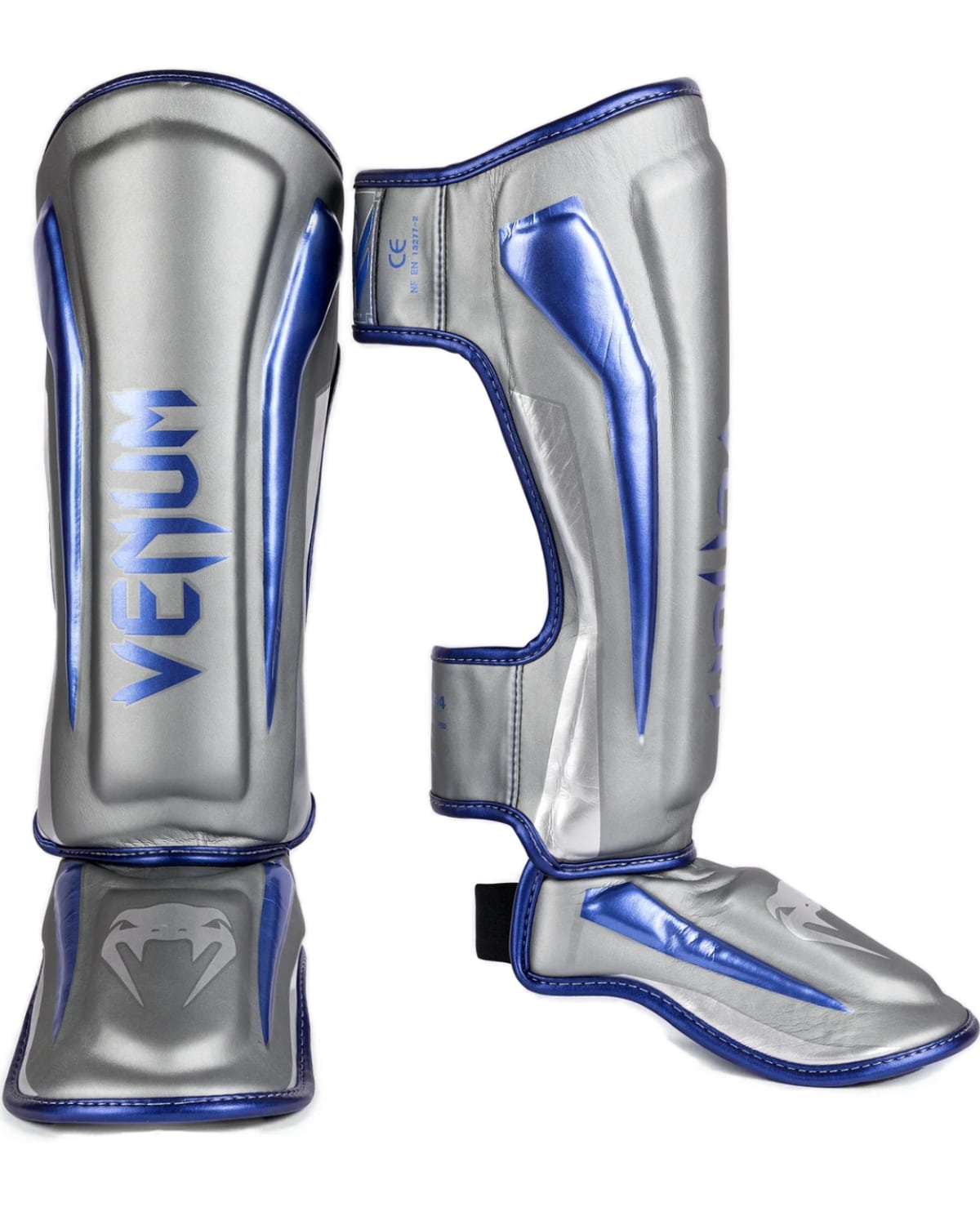 Venum Elite Shinguards Special Edition Grey Blue - Fightwear Shop