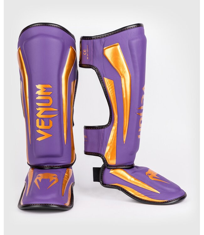 Venum Elite Shinguards Special Edition Dark Purple Gold
