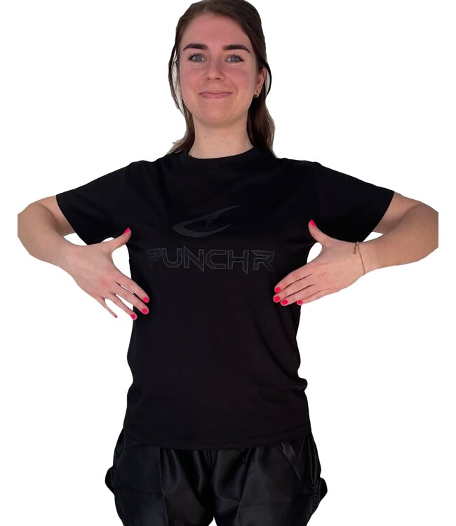 PunchR™  PunchR™ Logo's Sportswear T-Shirt Katoen Zwart Zwart