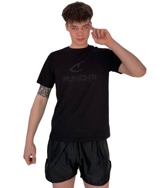PunchR™  PunchR™ Logos Sportswear T-Shirt Kinder Baumwolle Schwarz Schwarz