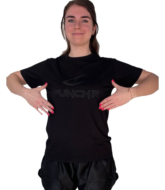 PunchR™ Logo's Sportswear T-Shirt Kids Katoen Zwart Zwart