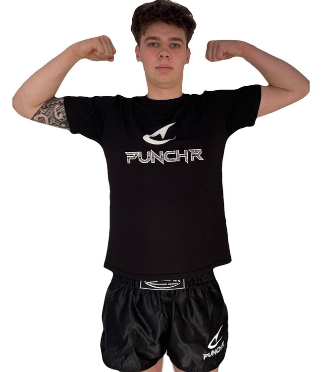 PunchR™ Logo's Sportswear T-Shirt Kids Cotton Black White