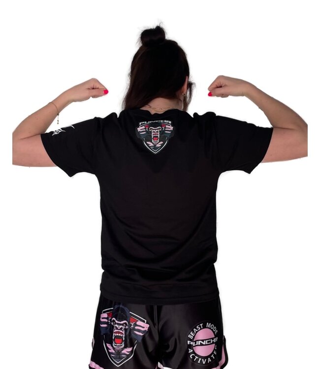 PunchR™ Beast Mode T-Shirt Kinder Baumwolle Schwarz Rosa