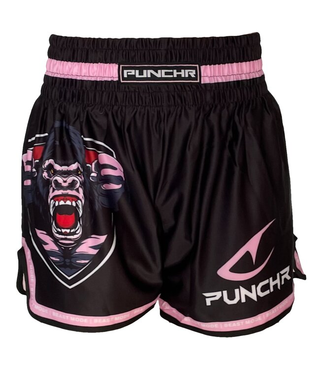 PunchR™  PunchR™ Beast Mode Muay Thai Fight Short Zwart Roze