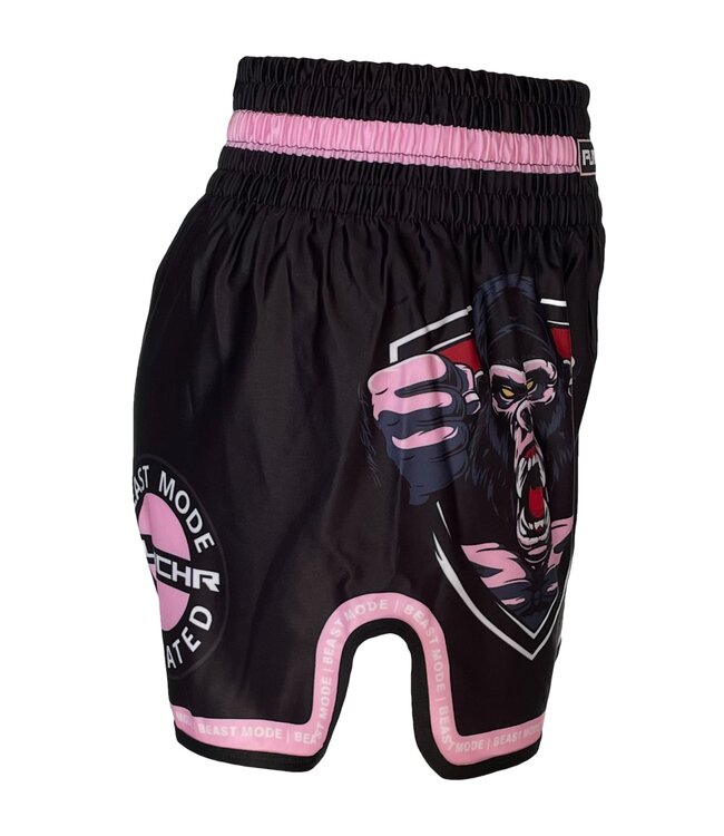PunchR™ Beast Mode Muay Thai Fight Short Zwart Roze