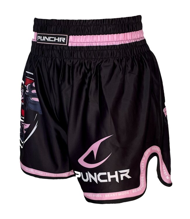 PunchR™  PunchR™ Beast Mode Muay Thai Fight Short Zwart Roze