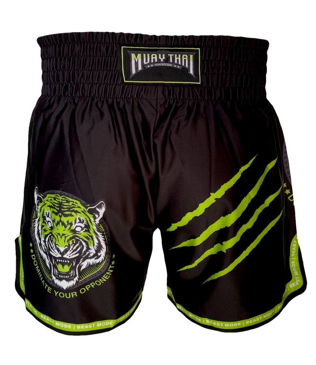 PunchR™ Dominate Tiger Muay Thai Kampfshorts Schwarz Grün