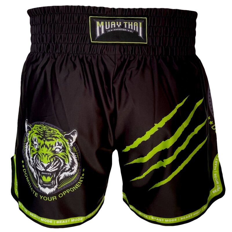 PunchR™  PunchR™ Dominate Tiger Muay Thai Fight Short Black Green