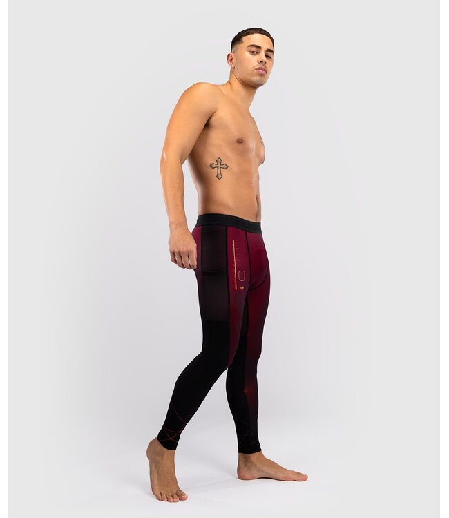 Venum Tactical XT Sports Leggings Spats Black Burgundy Gold