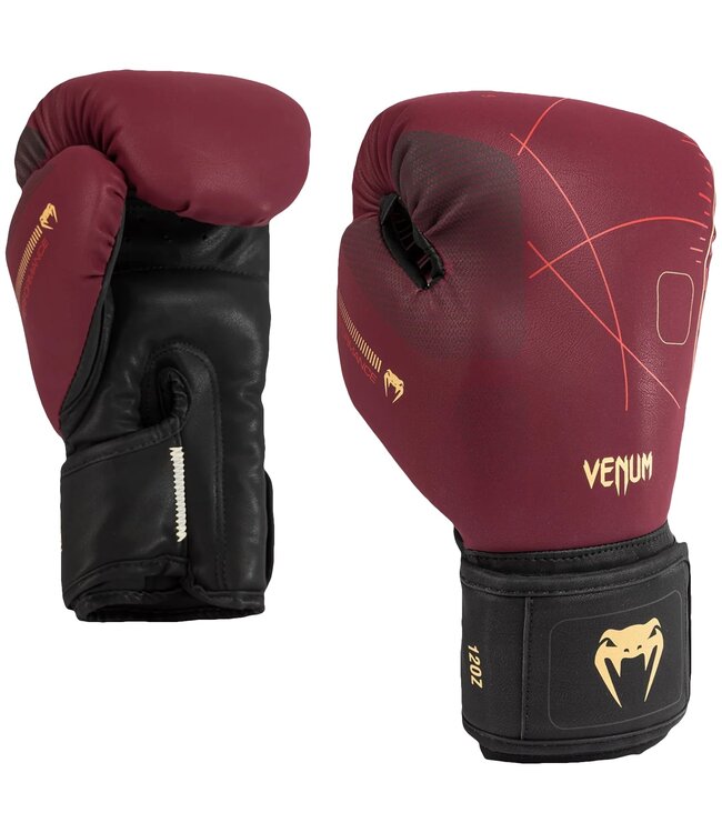 Venum Tactical XT Boxing Gloves Burgundy Black Gold