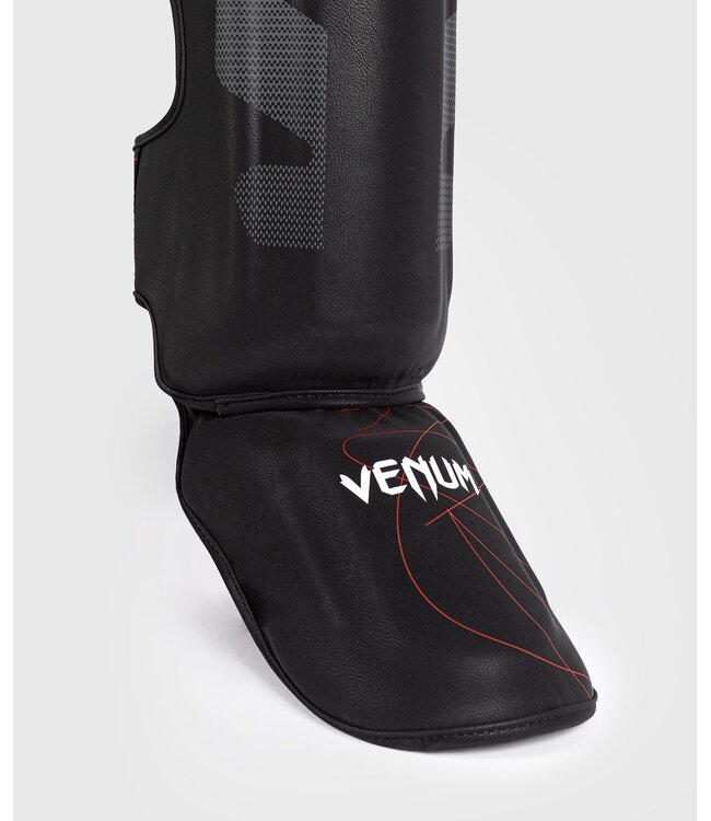 Venum Tactical XT Kickboxing Schienbeinschoner Schwarz Feuerrot