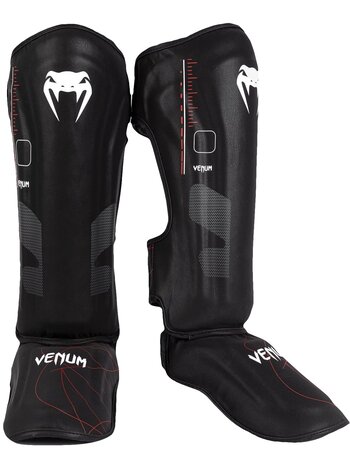 Venum Venum Tactical XT Kickboxing Shinguards Black Fire Red