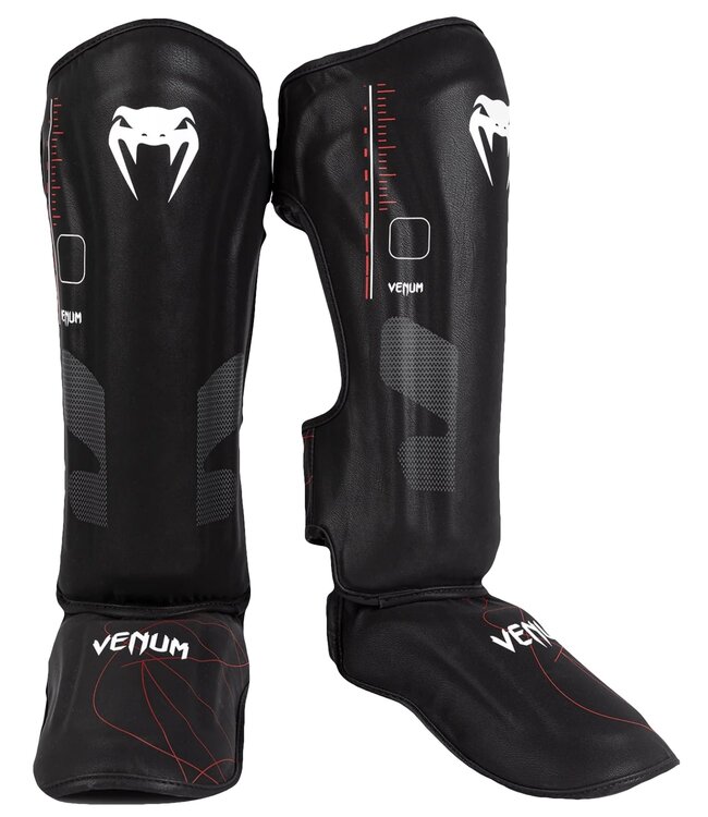 Venum Venum Tactical XT Kickboxing Shinguards Black Fire Red