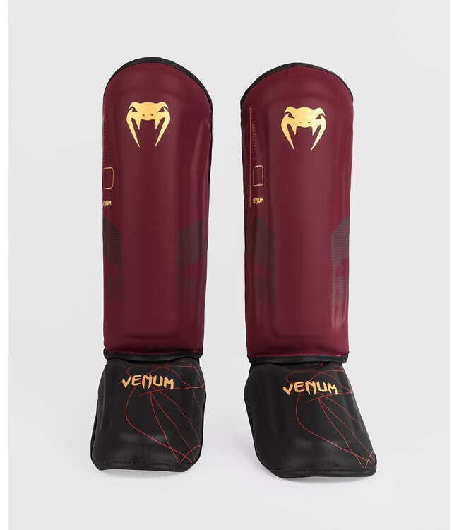 Venum Venum Tactical XT Kickboks Scheenbeschermers Burgundy Zwart Goud