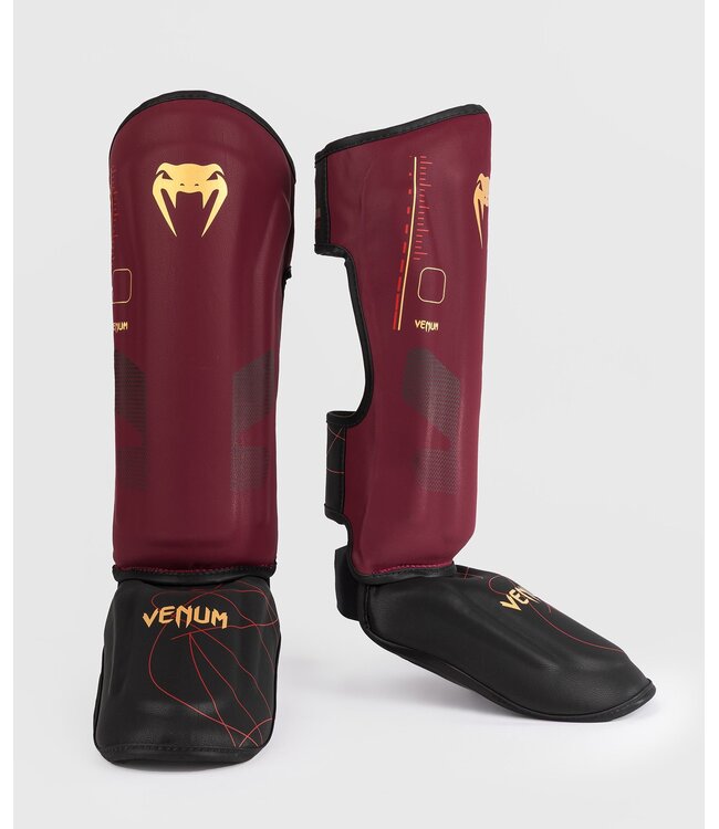 Venum Venum Tactical XT Kickboks Scheenbeschermers Burgundy Zwart Goud