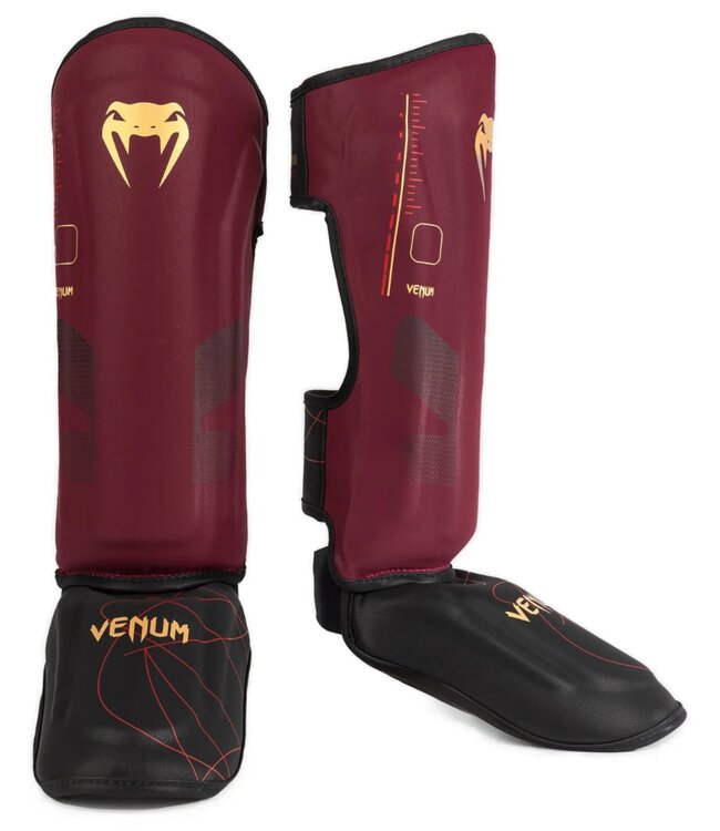 Venum Venum Tactical XT Kickboks Scheenbeschermers Burgundy Zwart Goud