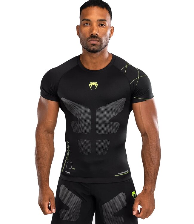 Venum Training Camp 4.0 Rashguard Black Neon Green